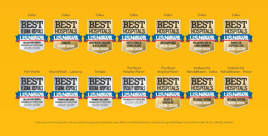 Baylor Scott & White Health Earns Top Honors in 2025 U.S. News & World Report Rankings, Continues to Lead Healthcare Transformation