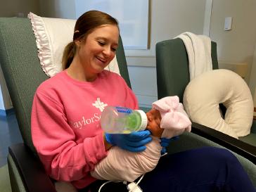 "I love being a NICU nurse because I love being a part of the challenges each one of these tiny humans overcome from the start. From their first breath, first poop, first bottle and more, it is all amazing."