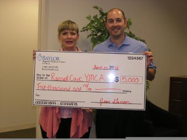 Baylor Plano Makes $5,000 donation to the YMCA