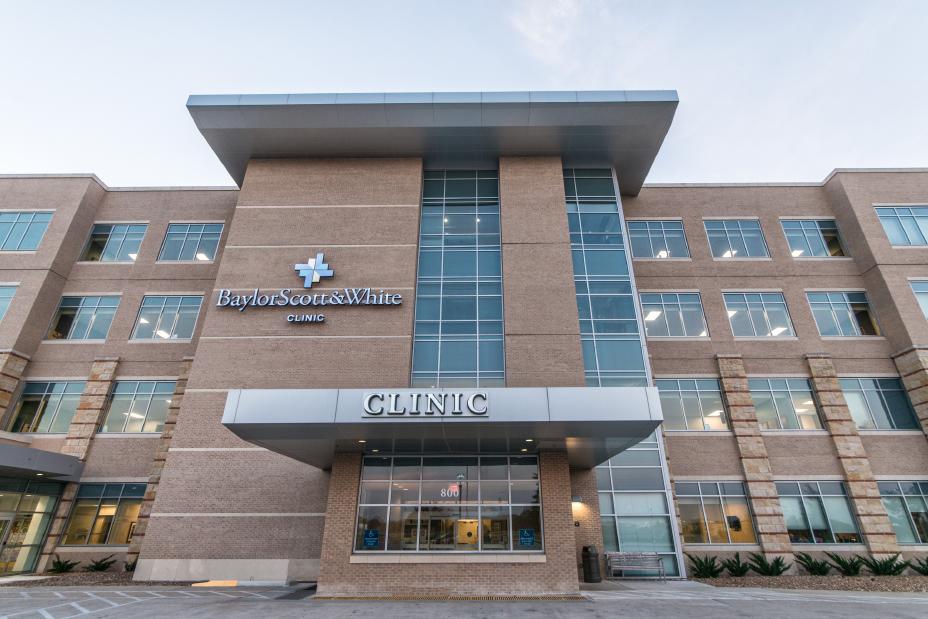 Close up shot of clinic doors